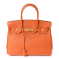 Taurillon Clemence Birkin 30 Orange
