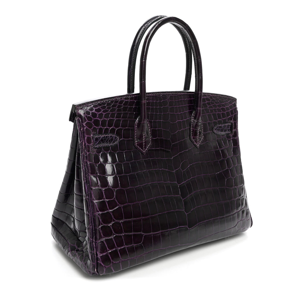 Shiny Niloticus Crocodile Birkin 30 Amethyst