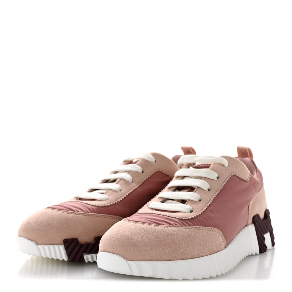 Parachute Fabric Suede Goatskin Bouncing Sneakers 35 Rose Rose Opaline
