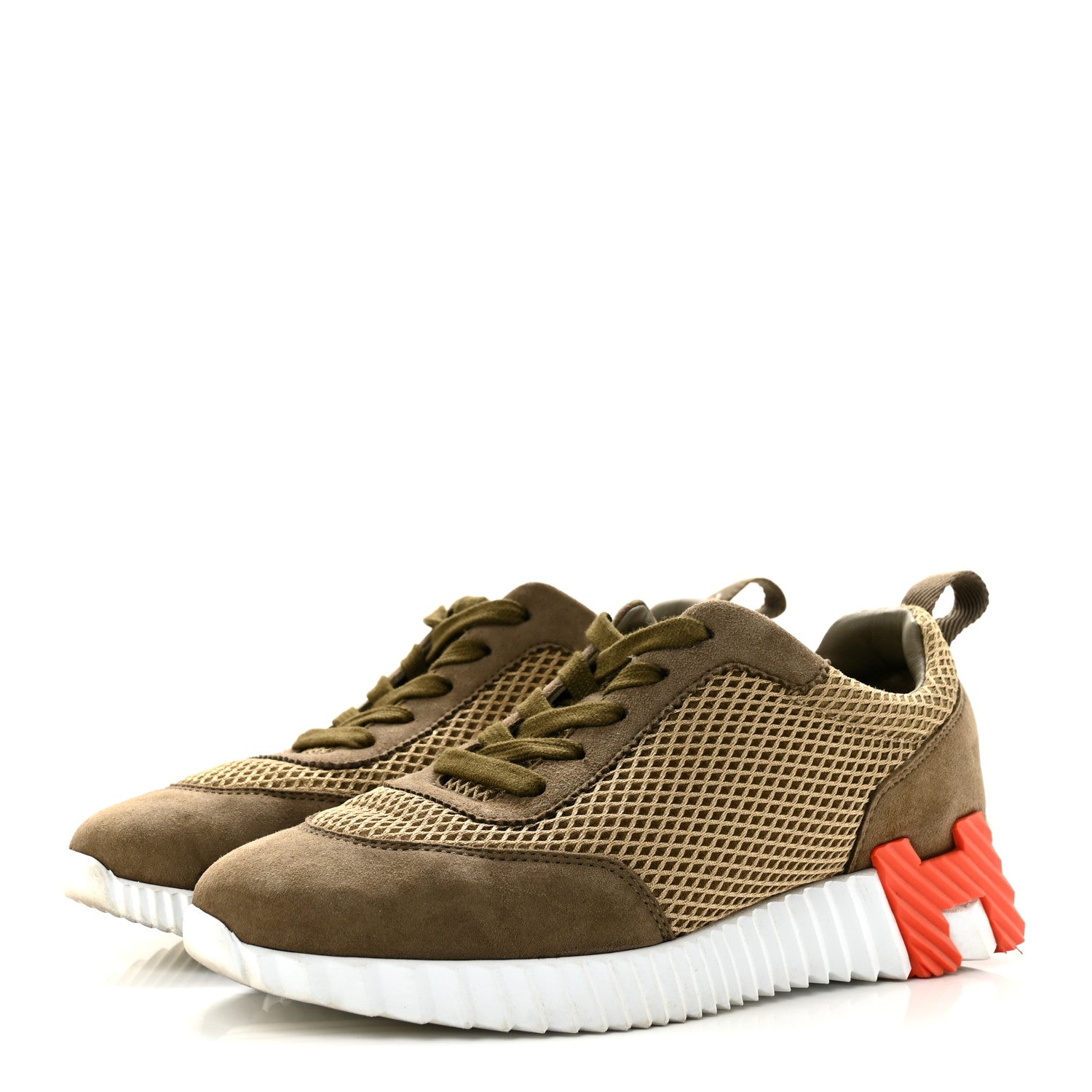 Air Mesh Suede Goatskin Bouncing Sneakers 37 Vert Toundra