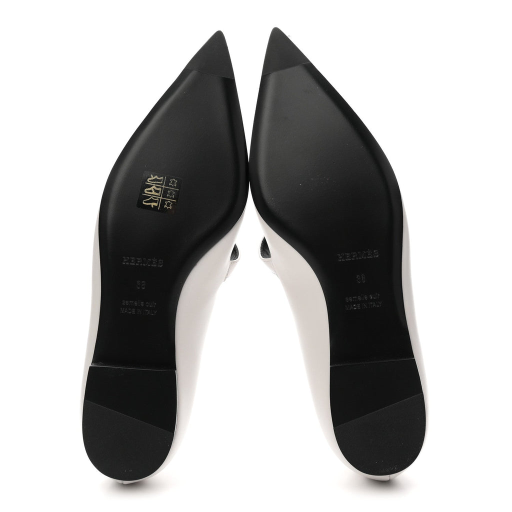 Calfskin Kelly Ballet Flat 38 Gris Clair
