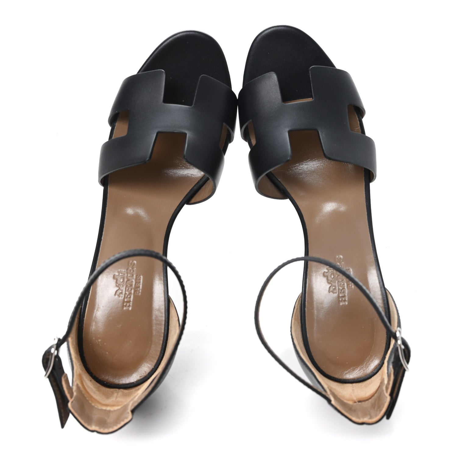 Calfskin Legend Wedge Sandals 36.5 Black