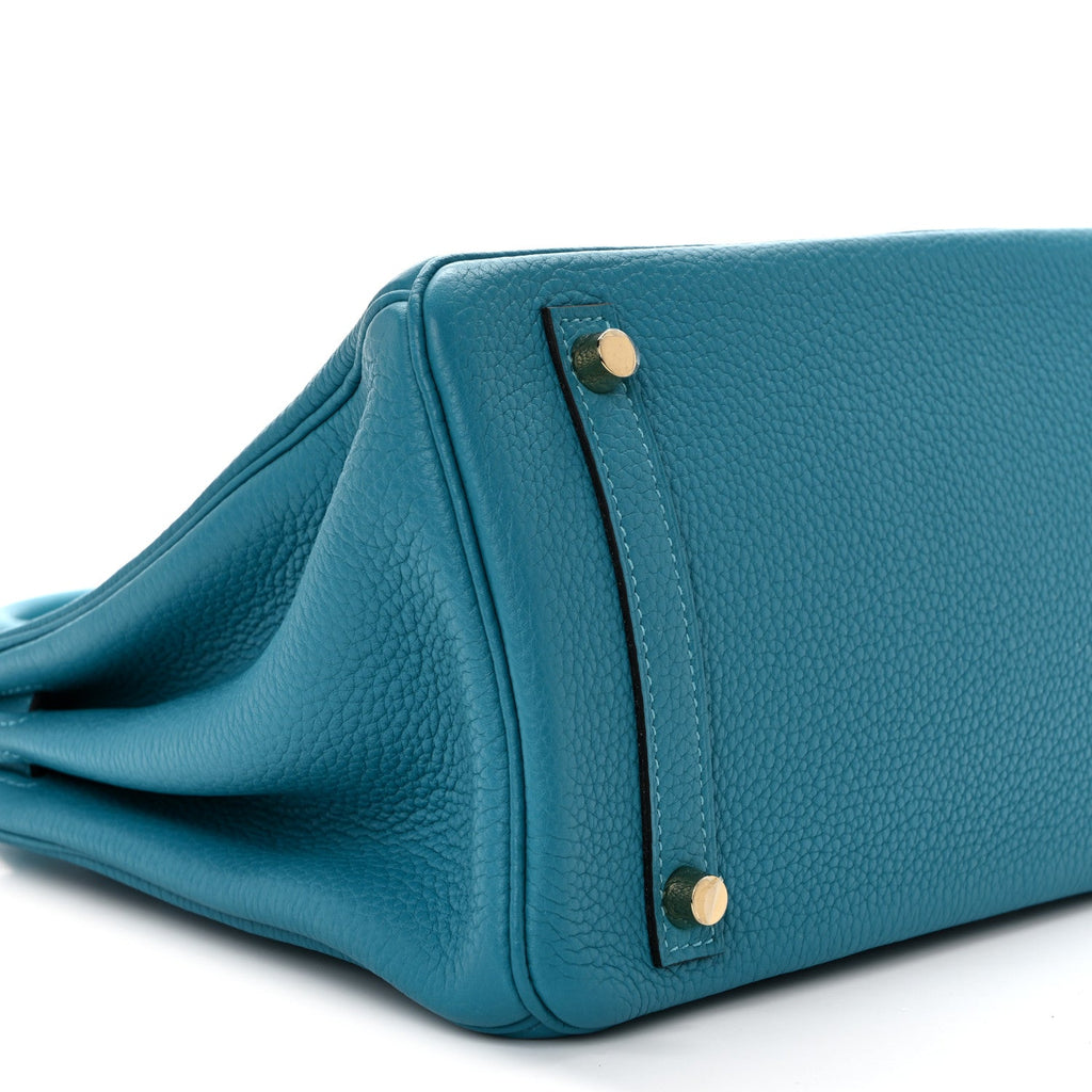 Taurillon Clemence Birkin 30 Turquoise