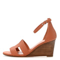 Calfskin Legend Wedge Sandals 36 Rouge Blush