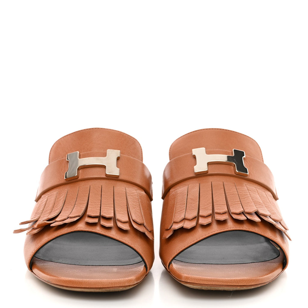 Calfskin Alma Sandals 40 Havane
