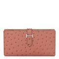 Ostrich Bearn Gusset Wallet Terre Cuite