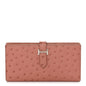 Ostrich Bearn Gusset Wallet Terre Cuite