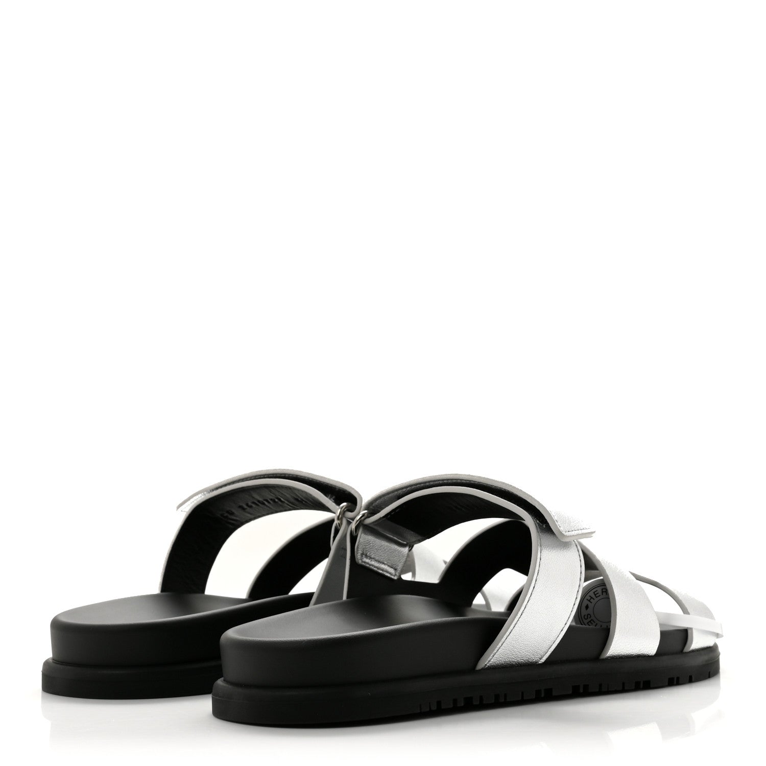 Metallic Goatskin Womens Chypre Sandals 40 Argent