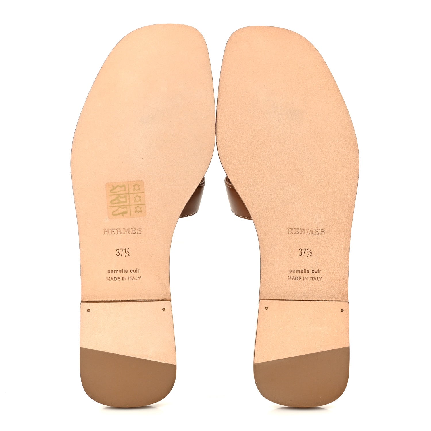 Box Calfskin Oran Sandals 37.5 Gold