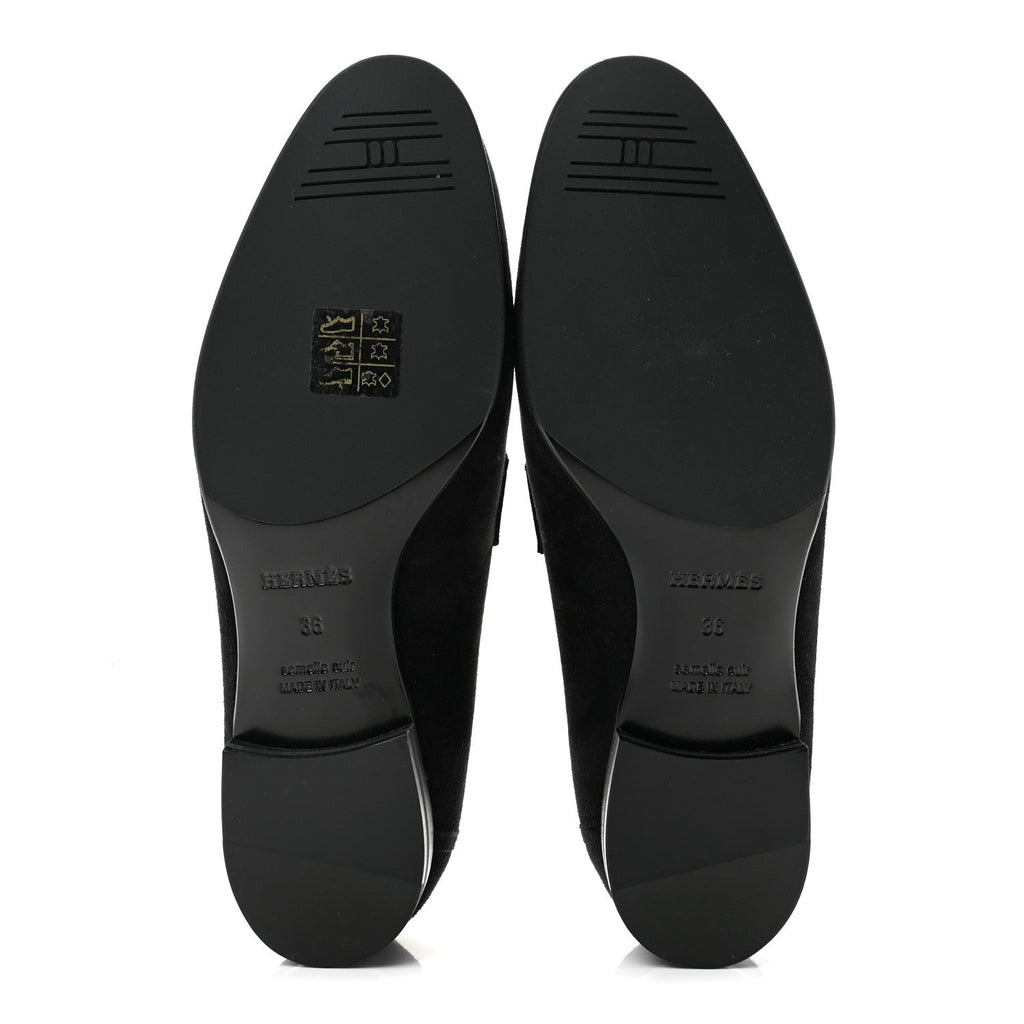 Suede Goatskin Paris Loafers 36 Black