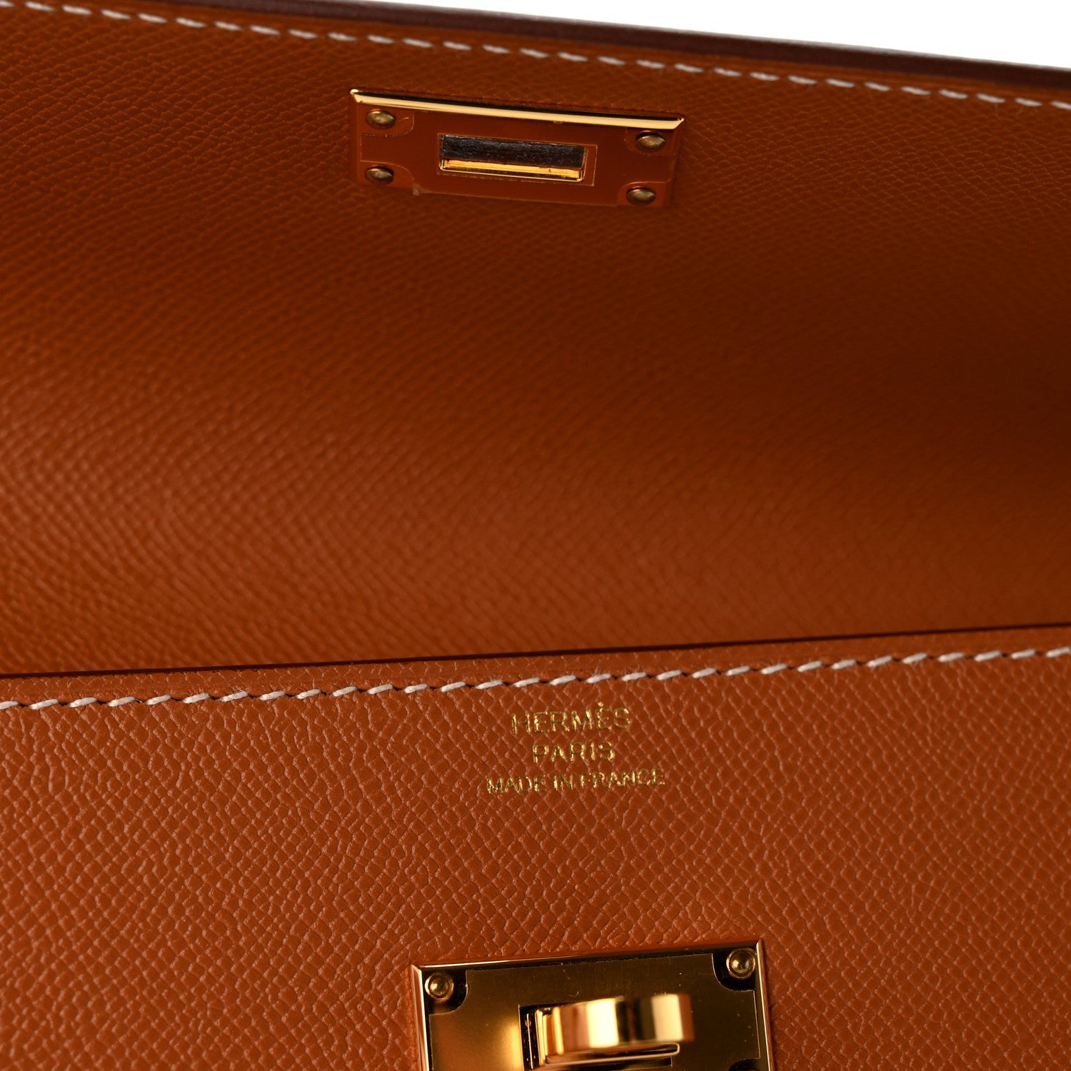 Madame Calfskin Kelly Pocket Long Wallet Gold