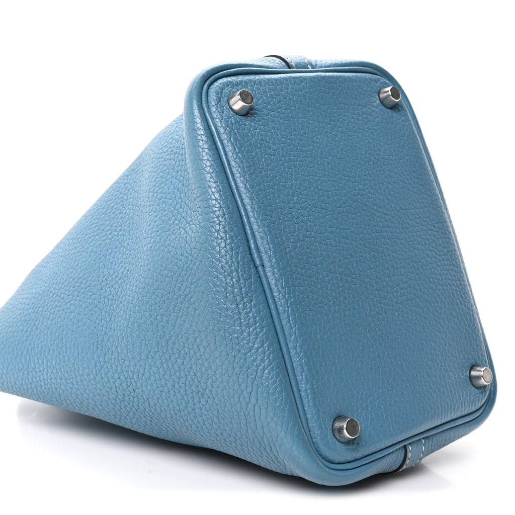 Taurillon Clemence Picotin Lock 18 PM Blue Jean