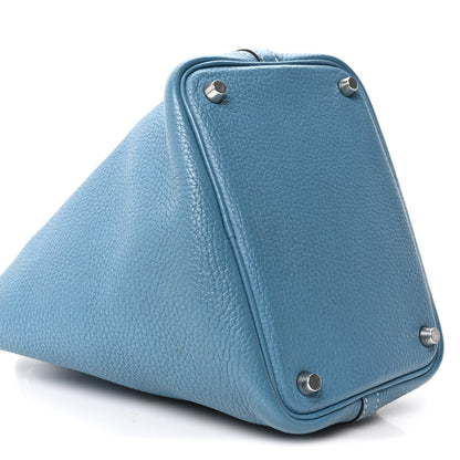 Taurillon Clemence Picotin Lock 18 PM Blue Jean