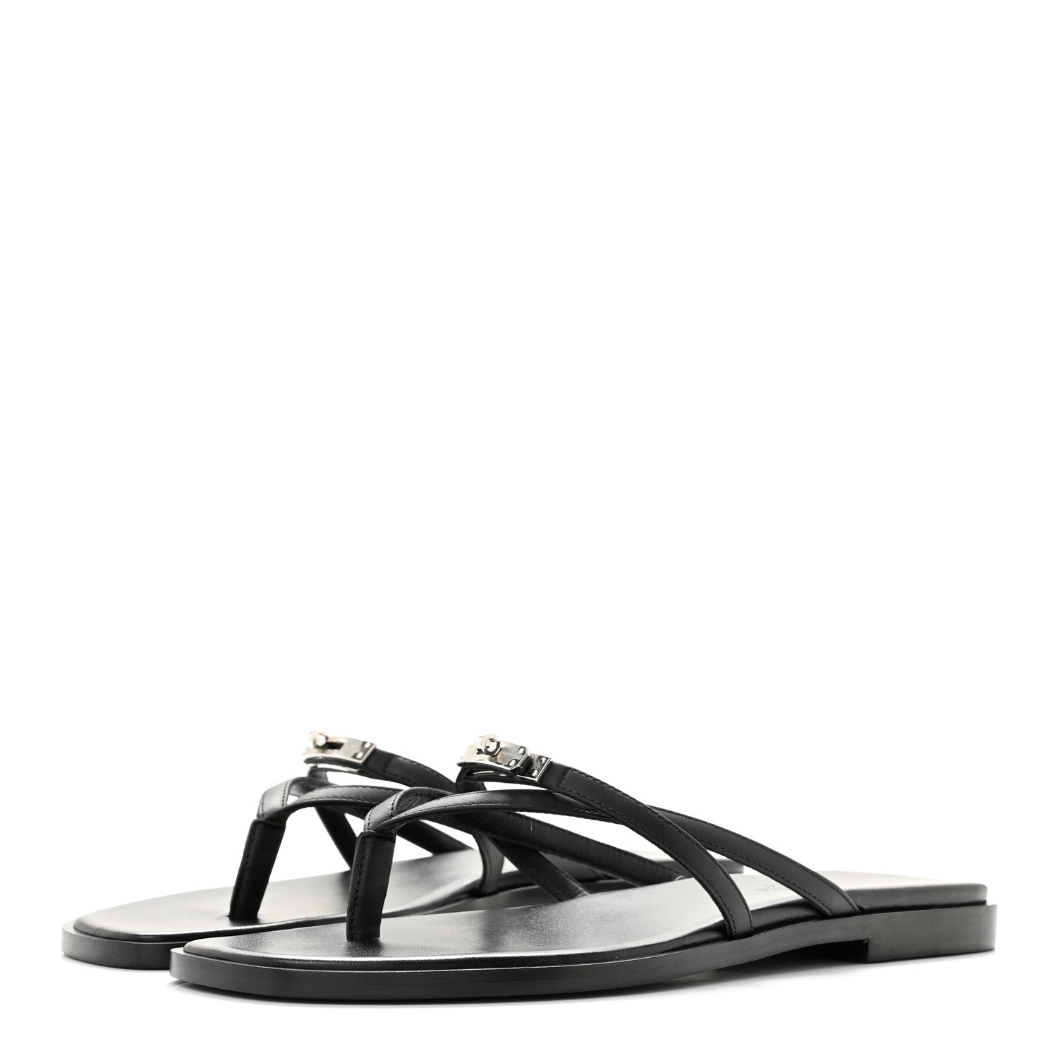 Calfskin Miss Sandals 37 Black