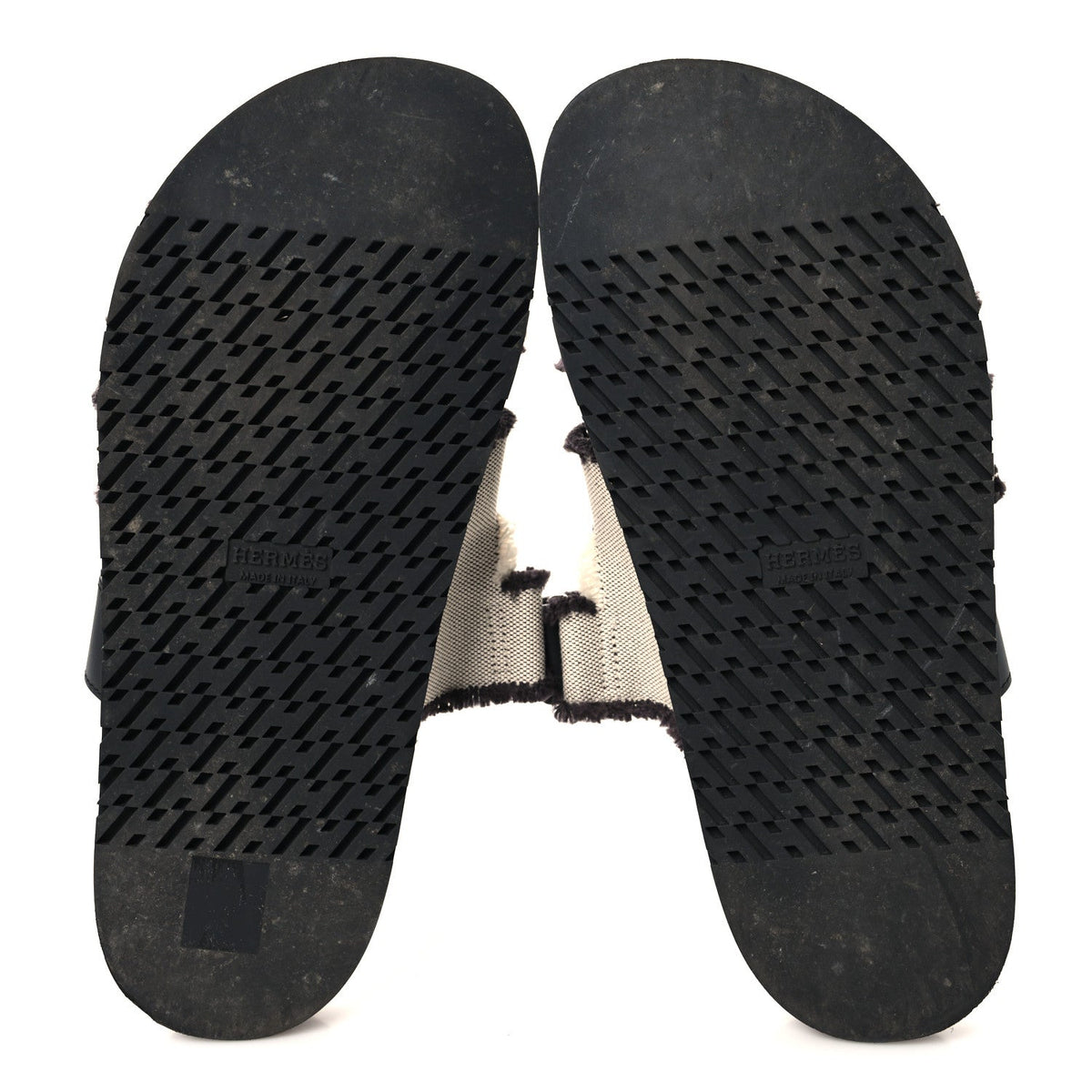 Techno Fringed H Canvas Caflskin Womens Chypre Sandals 39 Prunoir Black