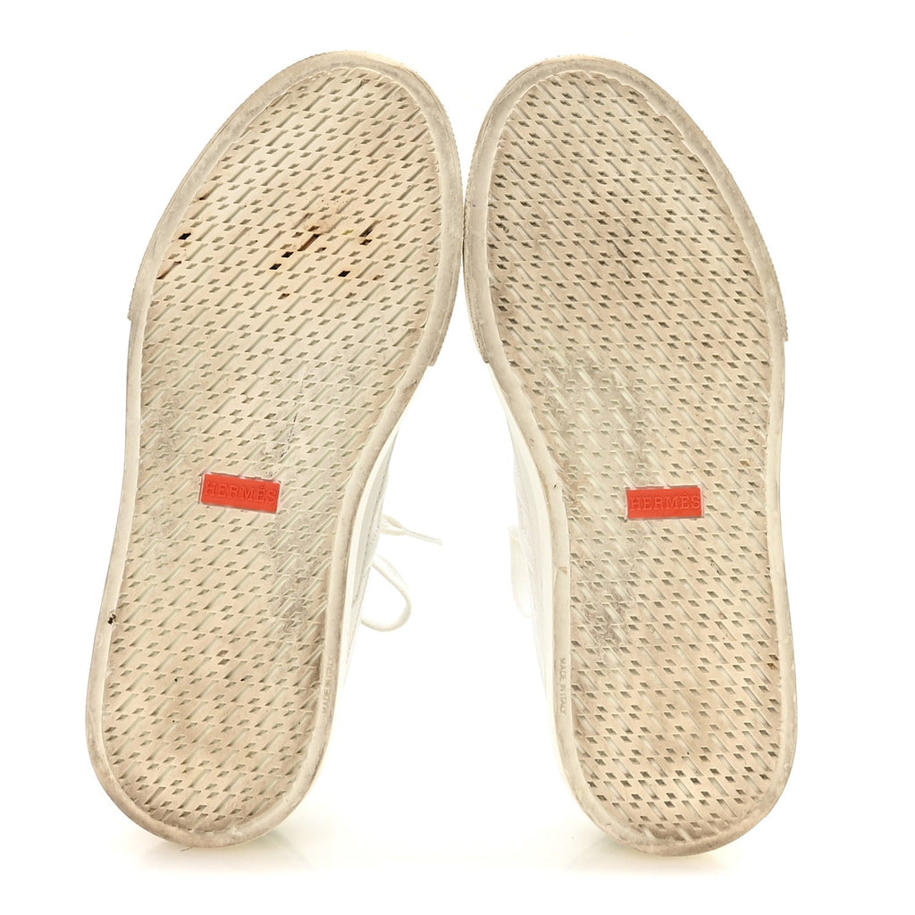 Crocodile Calfskin Deep Sneakers 37.5 White Vert Jade