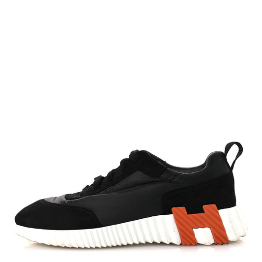 Air Mesh Suede Goatskin Bouncing Sneakers Black Orange