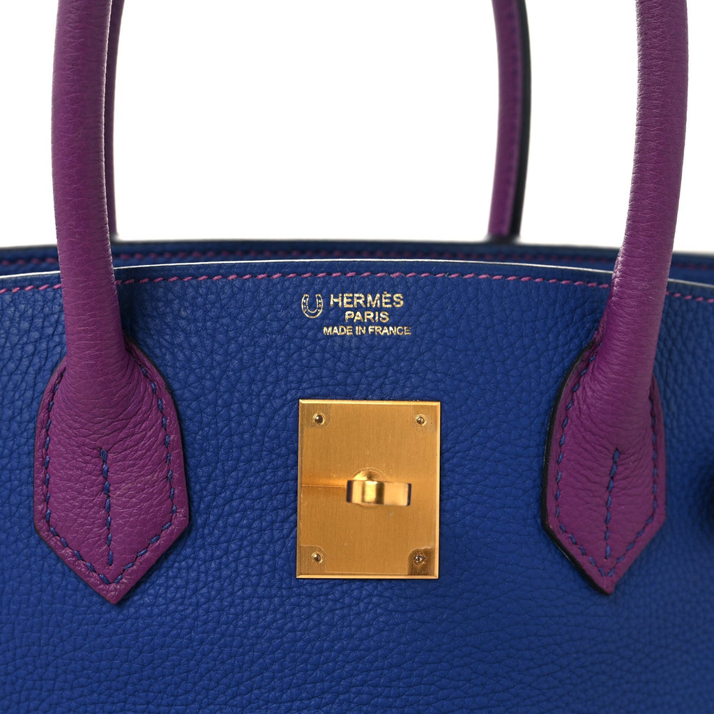 Togo Horseshoe Birkin 30 Blue Electrique Anemone