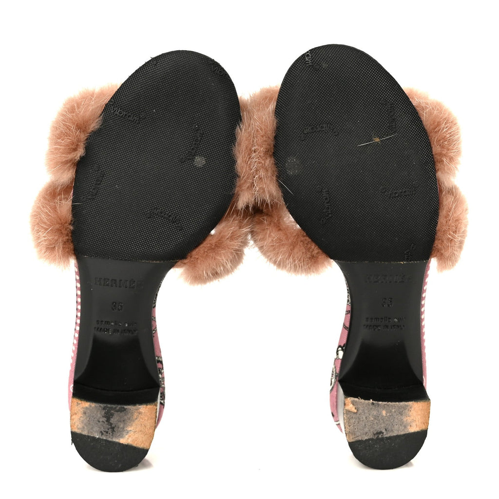 Mink Fur Oasis Sandals 35 Granit Pink