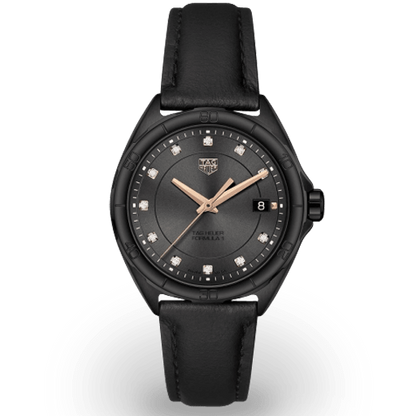 Tag Heuer Formula 1 Diamonds Black Dial Black Leather Strap Watch for Women - WBJ1417.FC8234