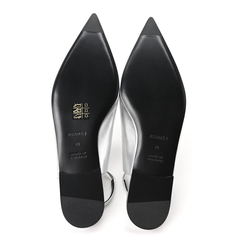Nappa Lovely Slingback Flats 40 Gris Argent