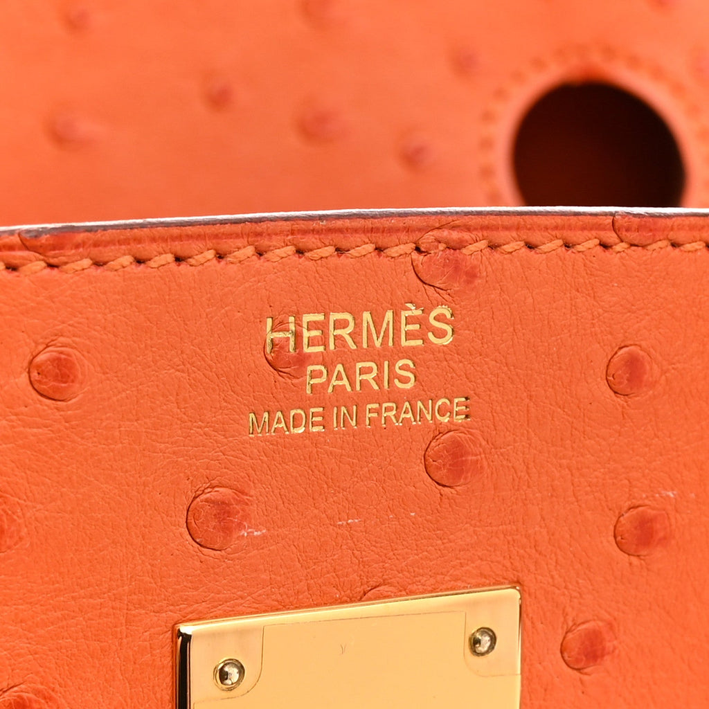 Ostrich Birkin 30 Orange