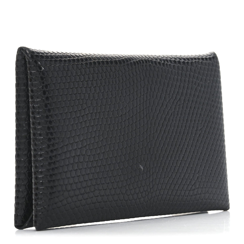 Lizard Calvi Card Case Black