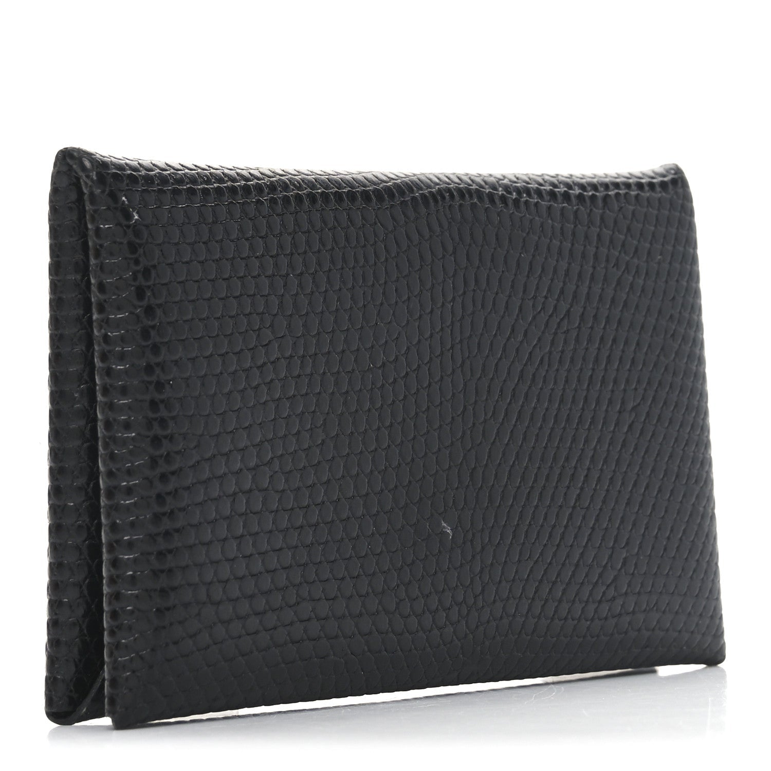 Lizard Calvi Card Case Black