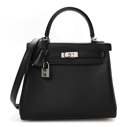 Cheri Calfskin Kelly Retourne 25 Black