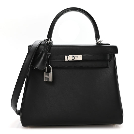 Cheri Calfskin Kelly Retourne 25 Black