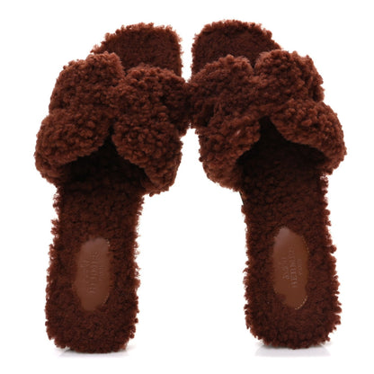 Woolskin Oran Sandals 37.5 Cognac