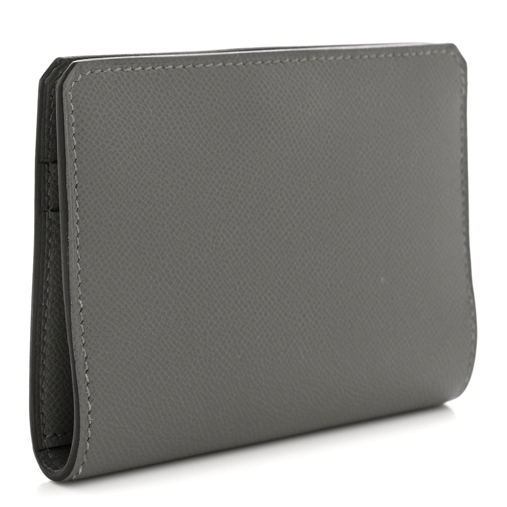 Madame Calfskin Medor Card Holder Gris Meyer