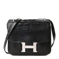 Shiny Alligator Constance 18 Black