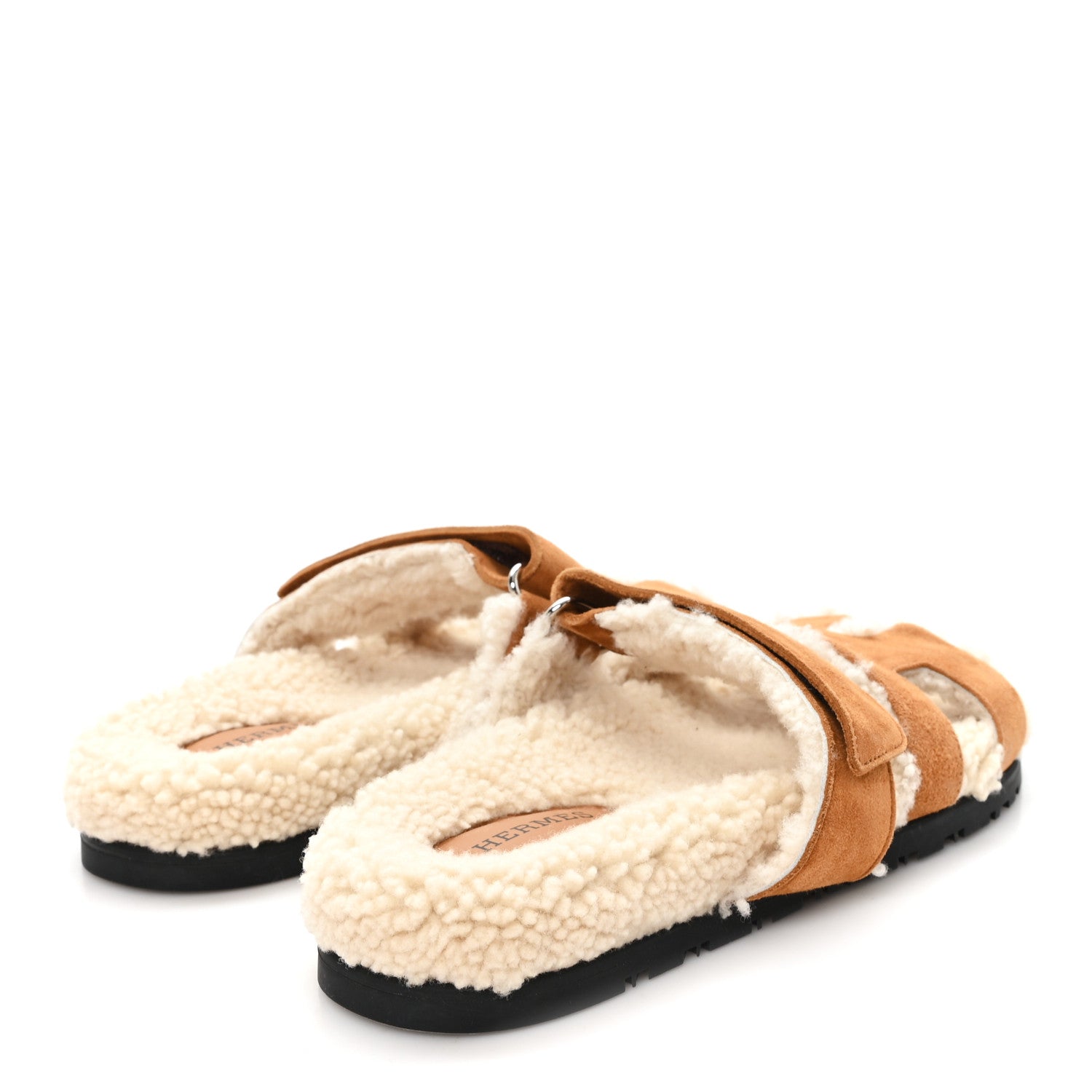 Suede Goatskin Woolskin Womens Chypre Sandals 36.5 Naturel Ecru