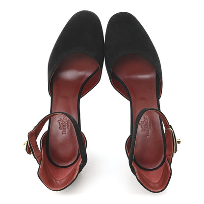 Suede Goatskin Baby 90 Pump Black