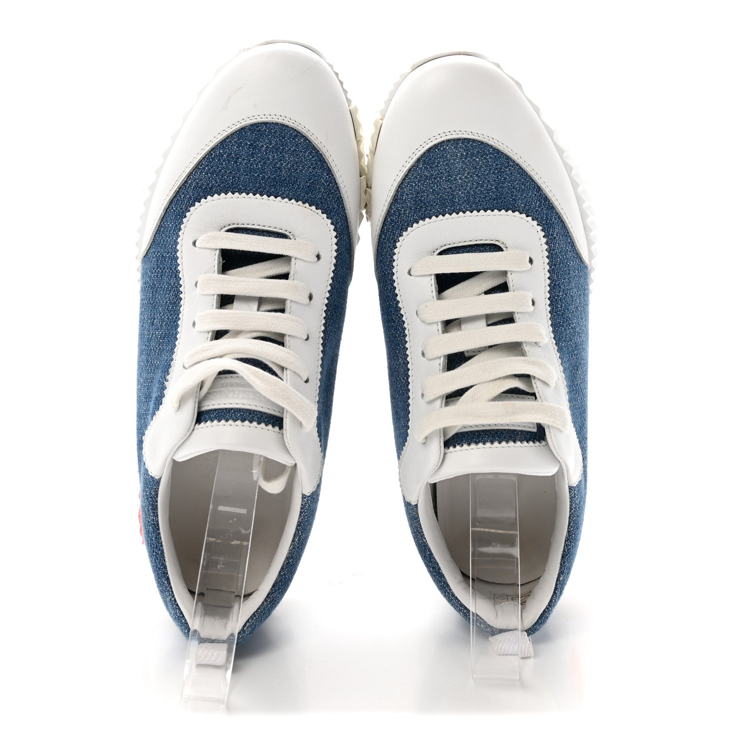 Denim Suede Goatskin Bouncing Sneakers 37 Bleu Clair White