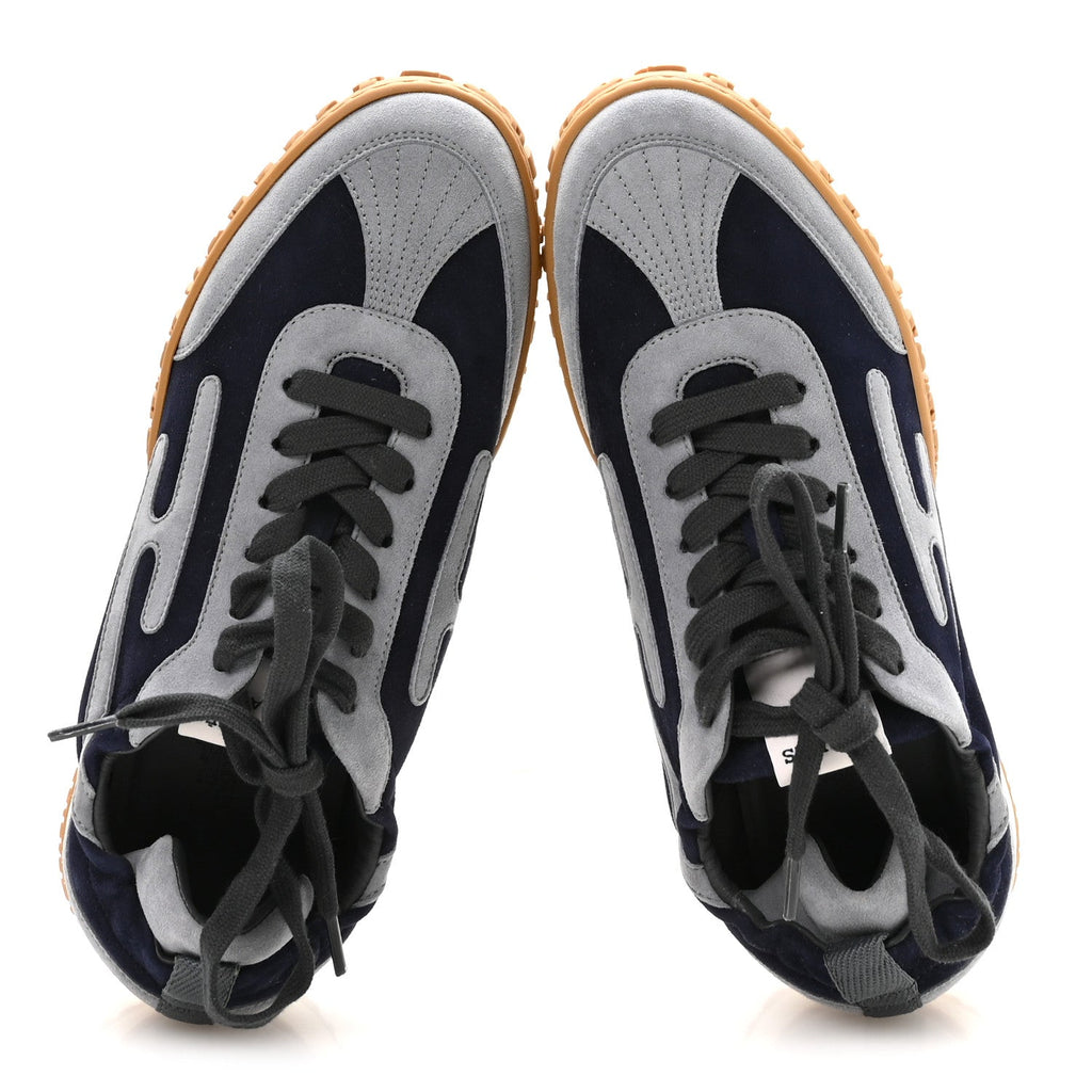 Suede Goatskin Jet Sneakers 37 Marine Gris Orage