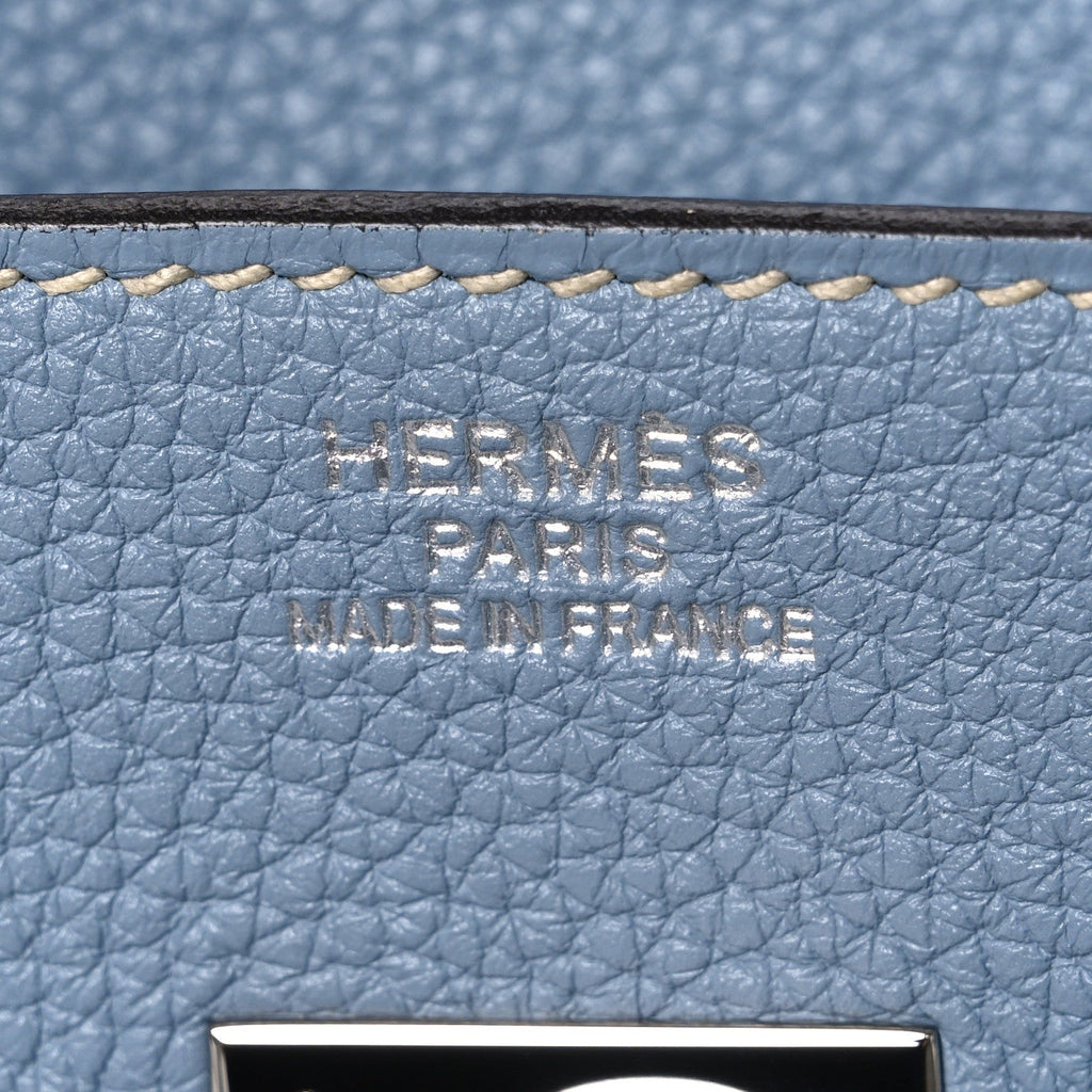 Togo Birkin 35 Bleu Lin