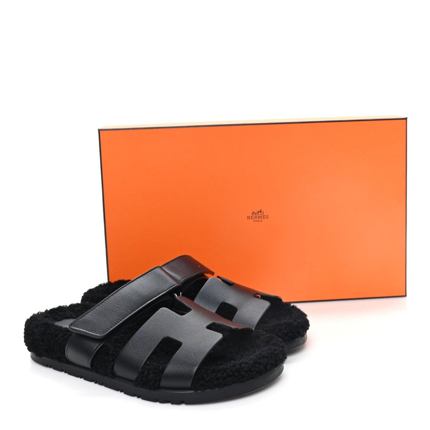 Calfskin Woolskin Womens Chypre Sandals 38 Black