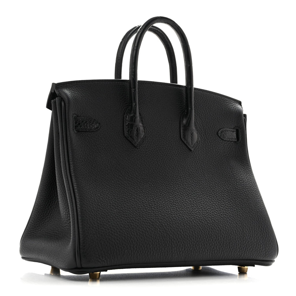 Togo Matte Alligator Birkin Touch 25 Black