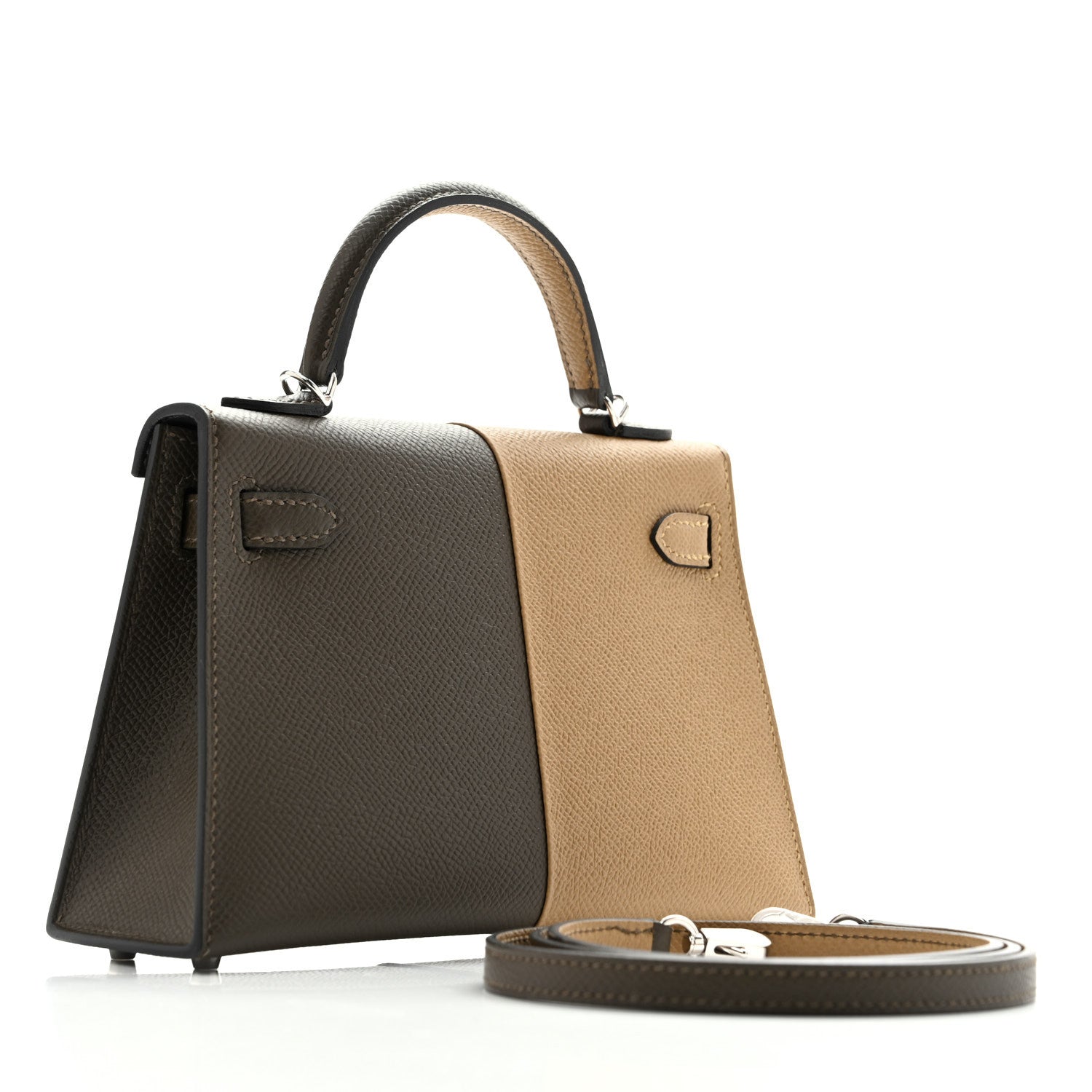 Epsom Casaque Mini Kelly Sellier 20 Vert Loden Dune Dark Bronze