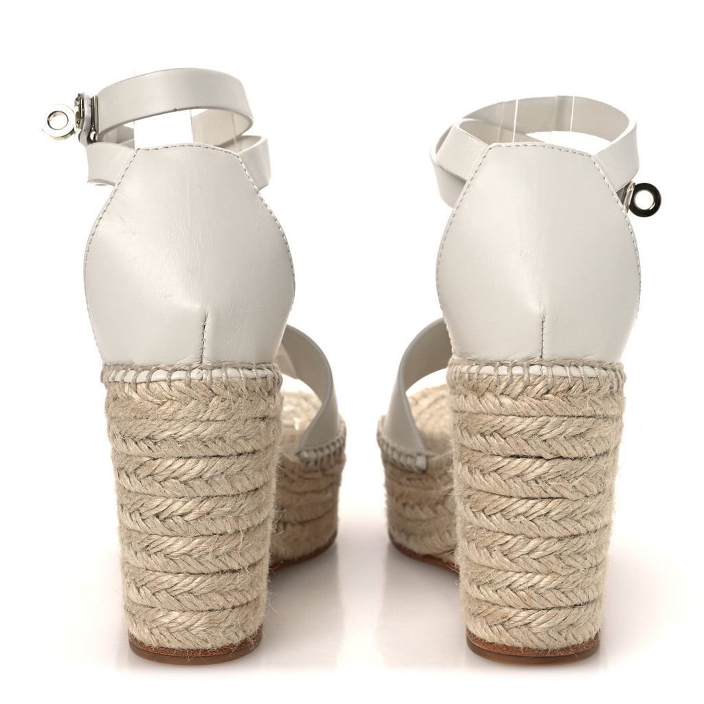 Calfskin Tipoli Espadrille Wedges 38 White