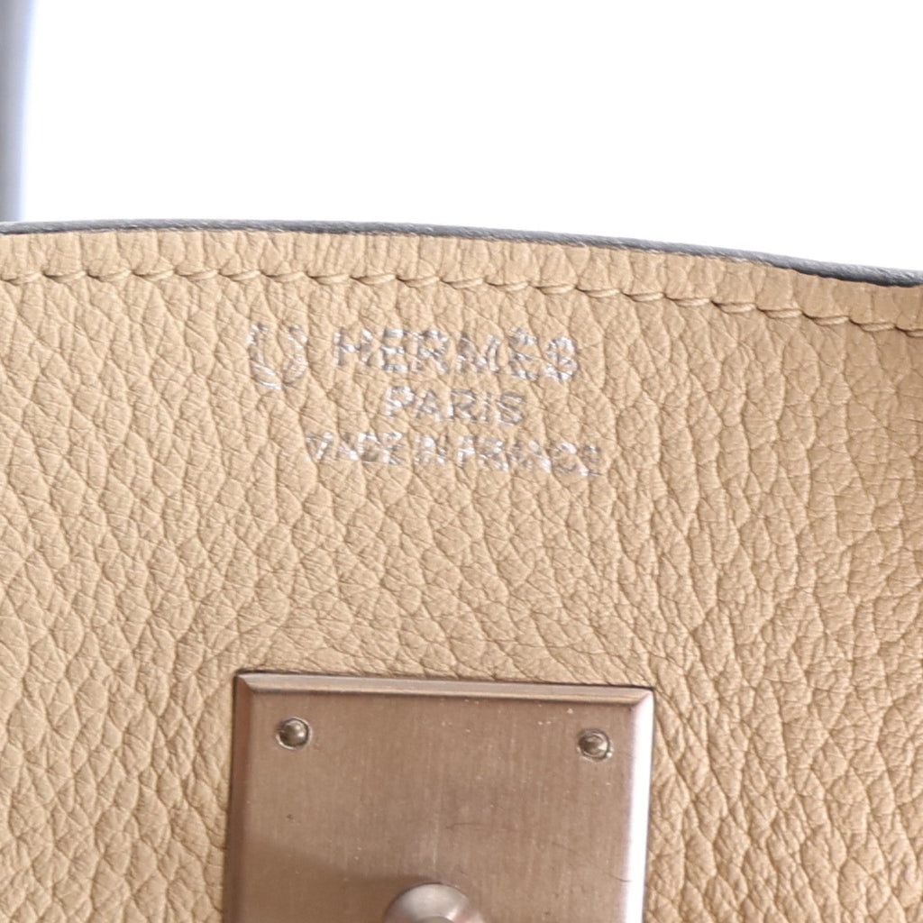 Taurillon Clemence Horseshoe Birkin 35 Bleu Abysse Parchemin Alezan Colvert