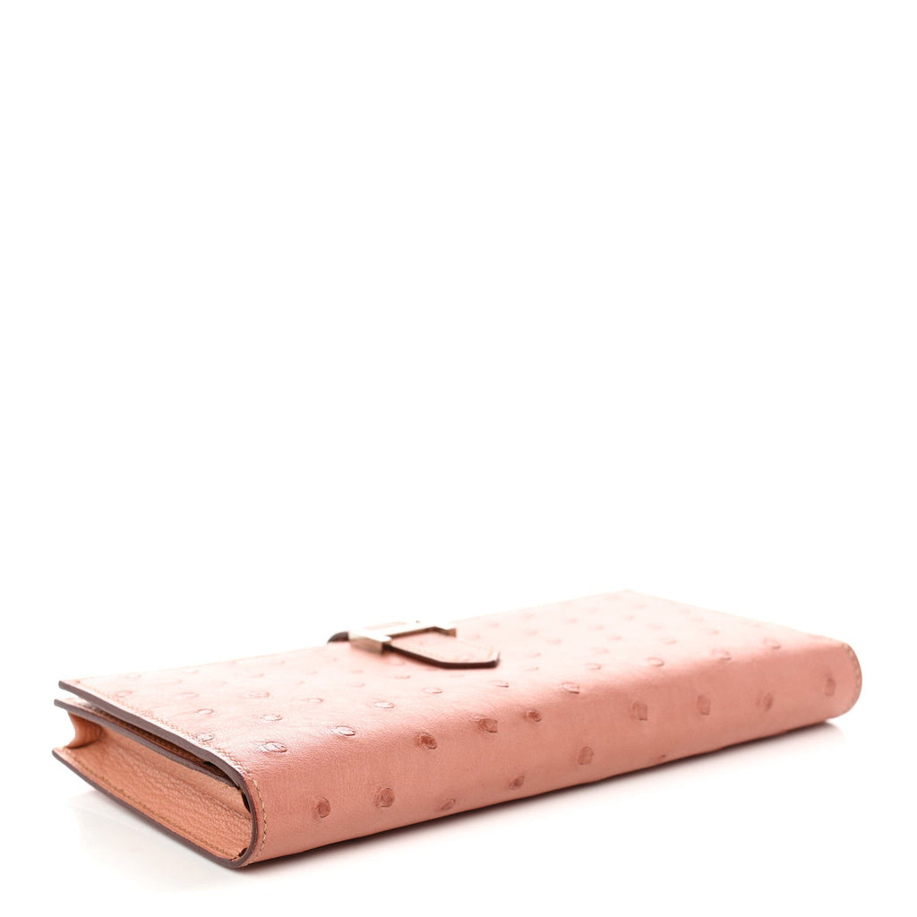 Ostrich Bearn Gusset Wallet Terre Cuite
