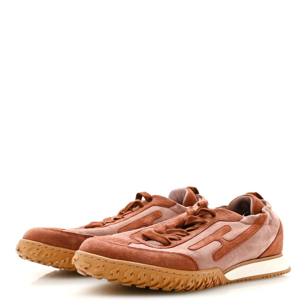 Suede Goatskin Jet Sneakers 38.5 Rose Antique Rouge Sepia