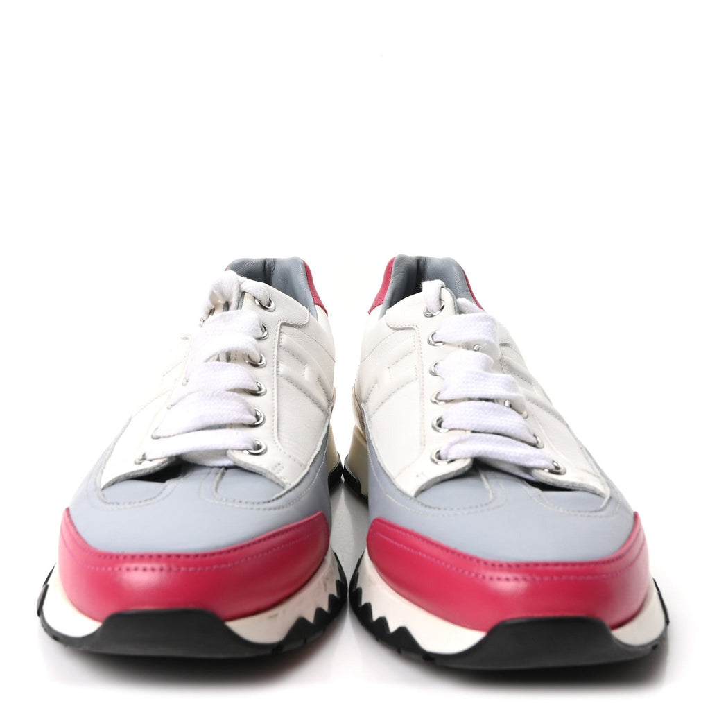 Calfskin Womens Trail Sneakers 38 Multicolore White
