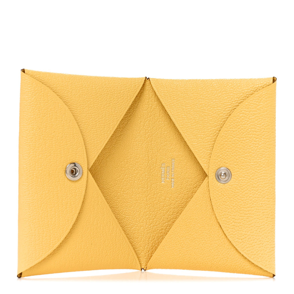 Chevre Mysore Calvi Card Case Jaune Citron