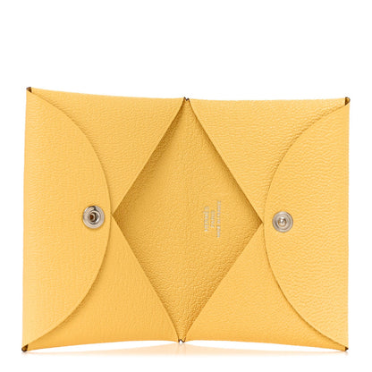 Chevre Mysore Calvi Card Case Jaune Citron