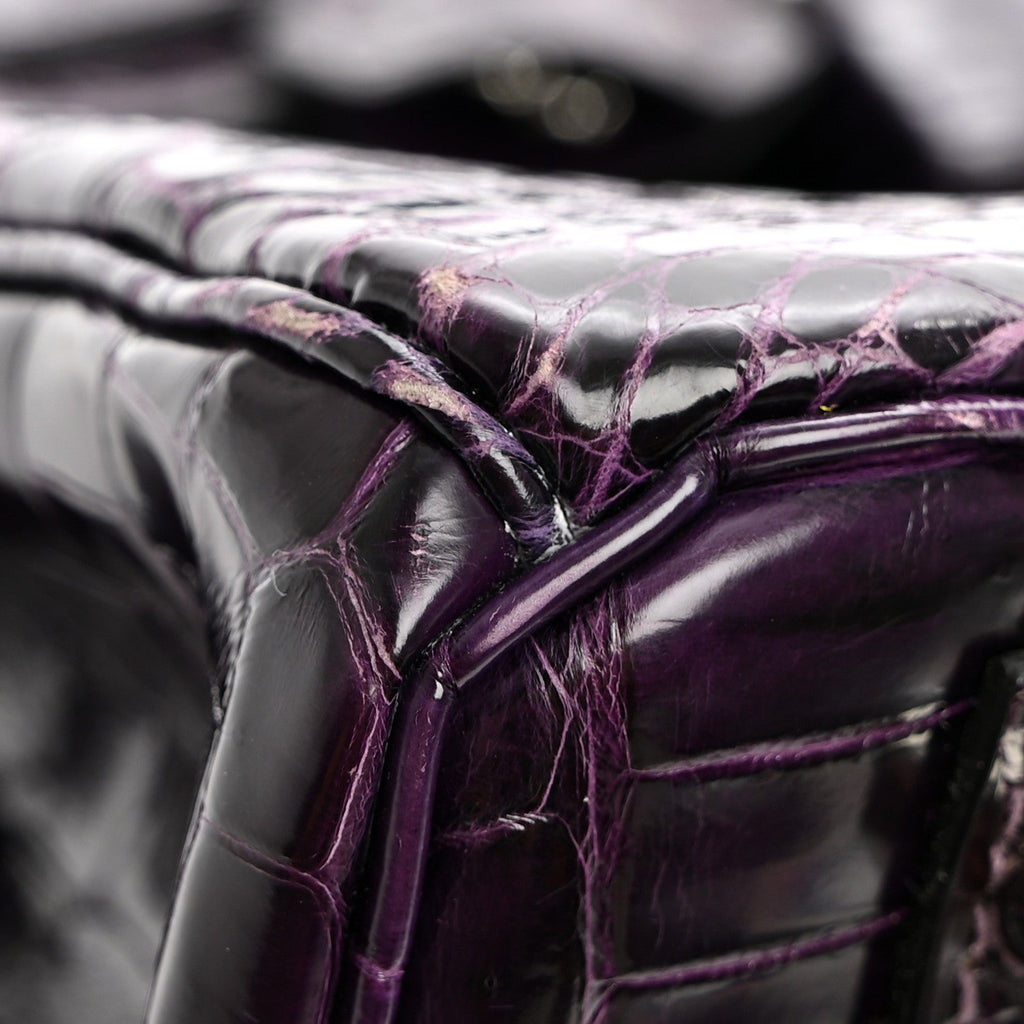 Shiny Niloticus Crocodile Birkin 30 Amethyst