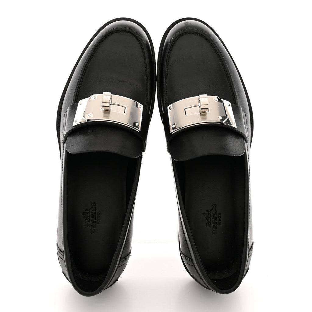 Calfskin Womens Hot Loafer 38 Black